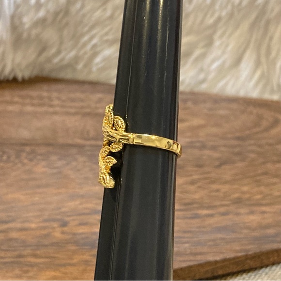 18k Yellow Plated Gold Leaf Statement Ring Artisan Collection of Columbia Size 8 - Picture 5 of 8